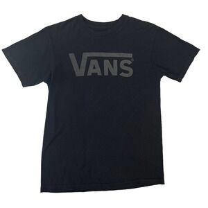 Vans Short Sleeve Logo Cotton T Shirt Black Small
